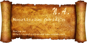 Noszticzius Adrián névjegykártya