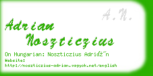 adrian noszticzius business card